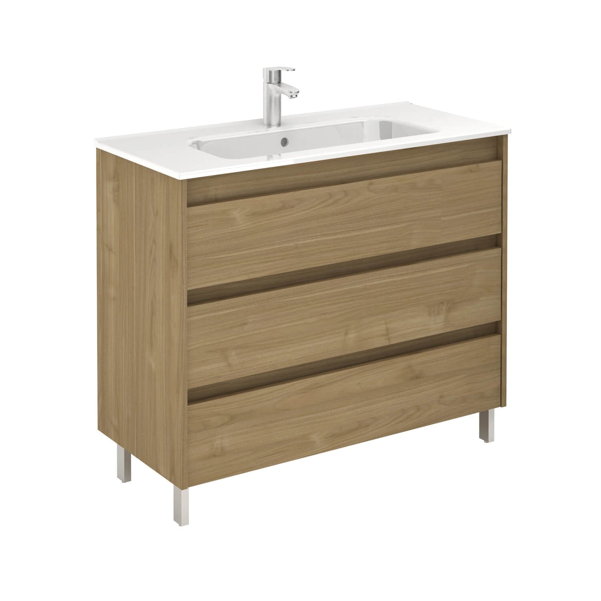 Royo Sansa 40" x 18" Toffee Walnut Modern Freestanding Vanity With 3 Drawers