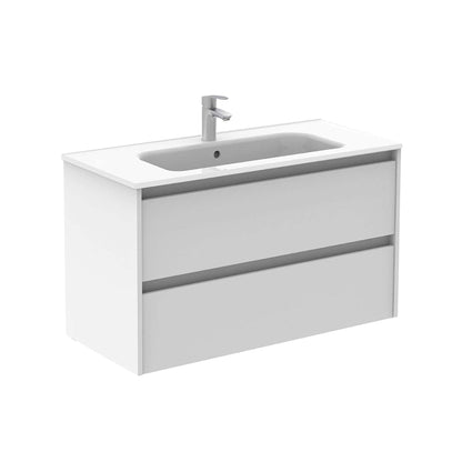 Royo Sansa 40" x 18" White Modern Wall-mounted Vanity With 2 Drawers