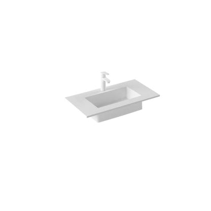 Royo Sky 24" x 18" Modern Rectangle Matt White Mineral Cover Sink