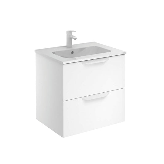 Royo Urban 24" x 18" Matt White Modern Wall-mounted Vanity With 2 Drawers