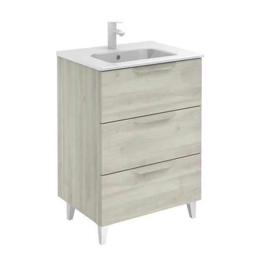 Royo Urban 24" x 18" Nature White Modern Freestanding Vanity With 3 Drawers