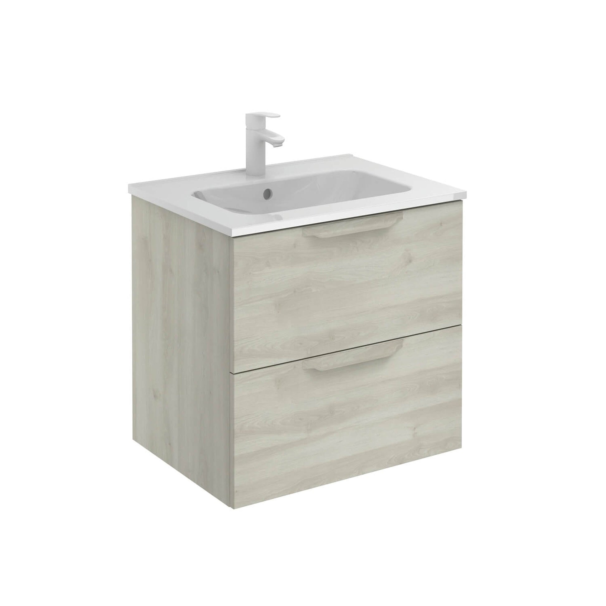 Royo Urban 24" x 18" Nature White Modern Wall-mounted Vanity With 2 Drawers