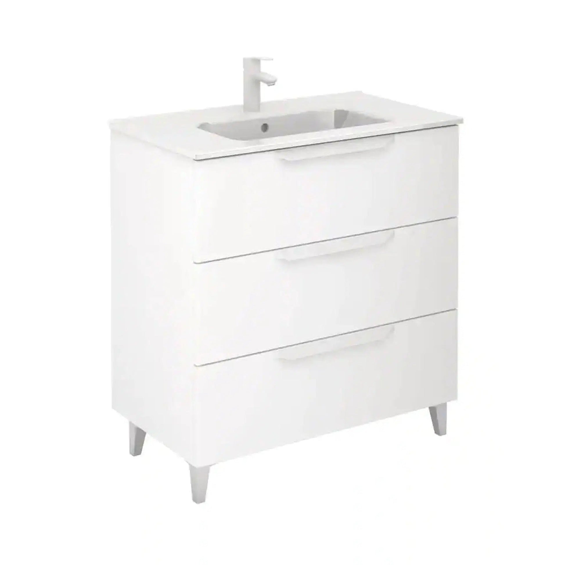 Royo Urban 32" x 18" Matt White Modern Freestanding Vanity With 3 Drawers