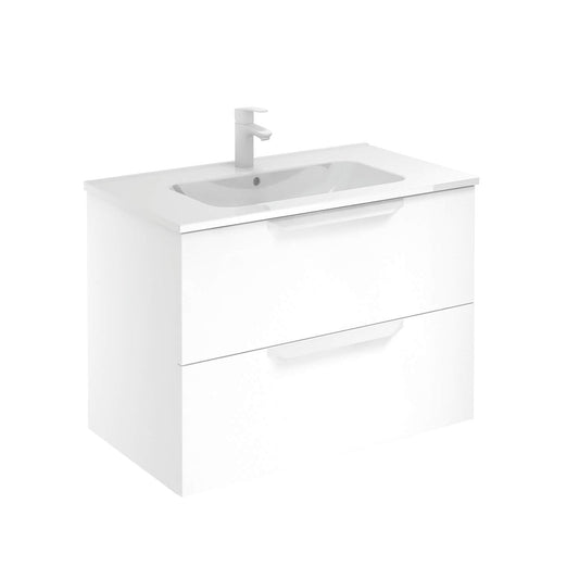 Royo Urban 32" x 18" Matt White Modern Wall-mounted Vanity With 2 Drawers