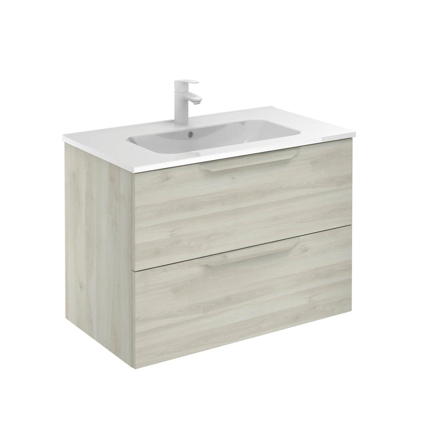 Royo Urban 32" x 18" Nature White Modern Wall-mounted Vanity With 2 Drawers