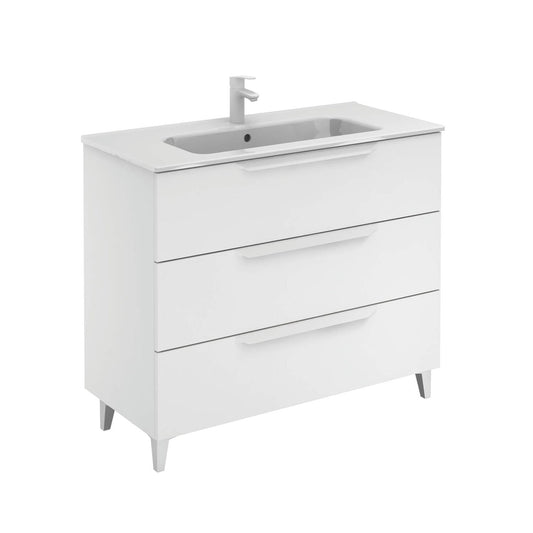 Royo Urban 40" x 18" Matt White Modern Freestanding Vanity With 3 Drawers