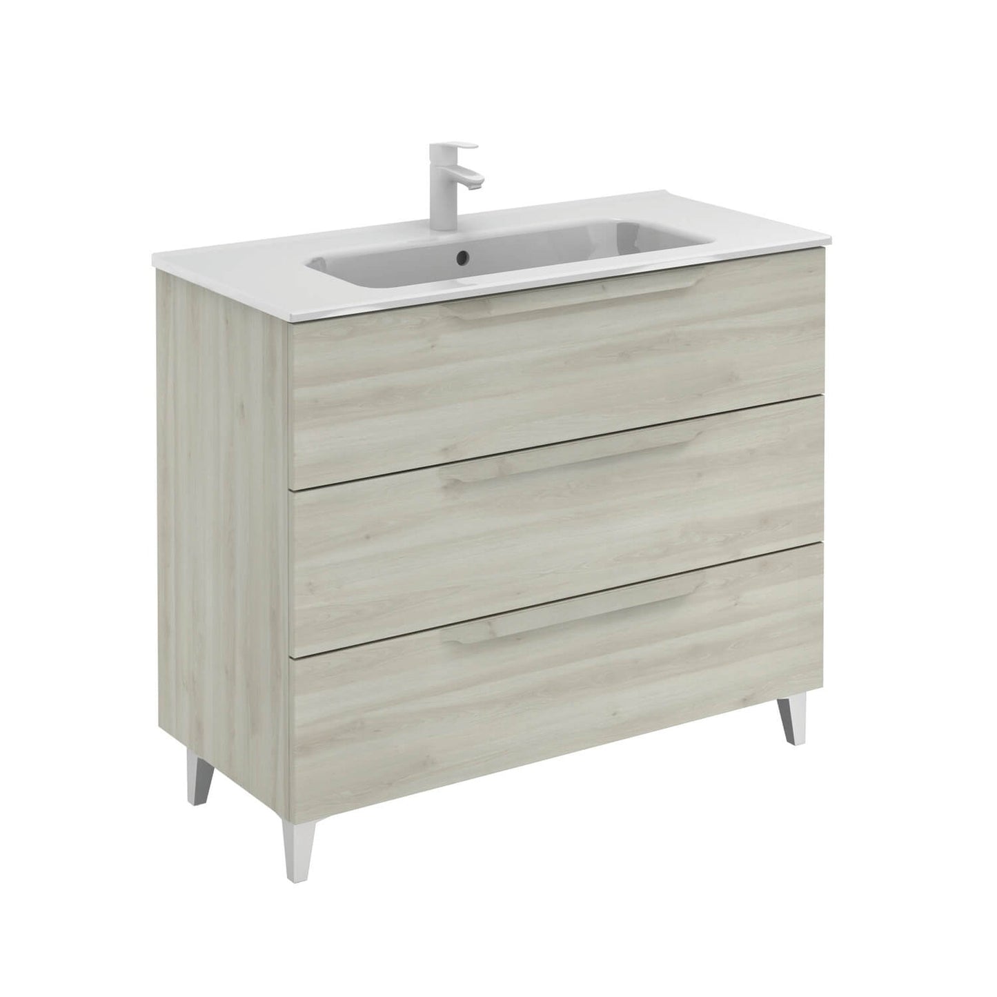 Royo Urban 40" x 18" Nature White Modern Freestanding Vanity With 3 Drawers