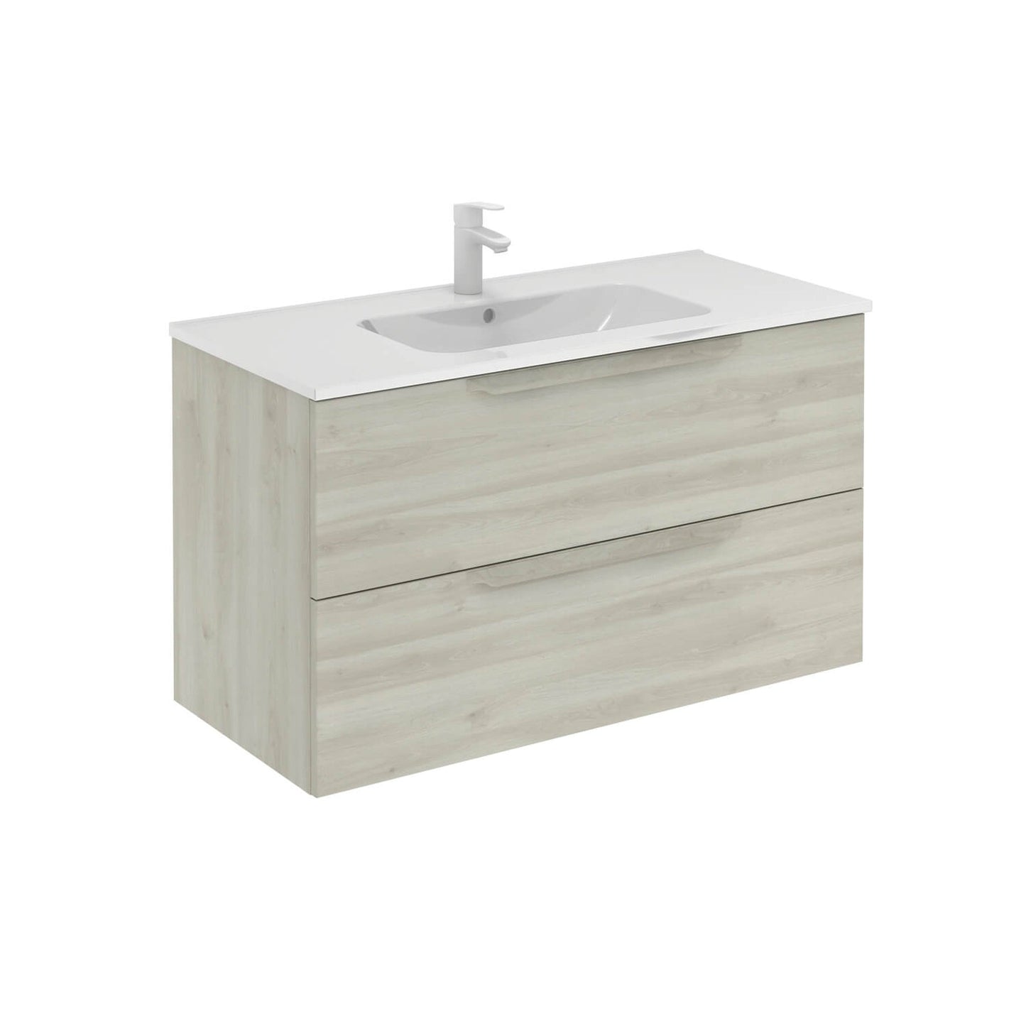 Royo Urban 40" x 18" Nature White Modern Wall-mounted Vanity With 2 Drawers