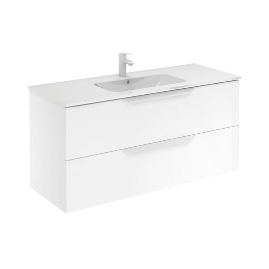 Royo Urban 48" x 18" Matt White Modern Wall-mounted Vanity With 2 Drawers