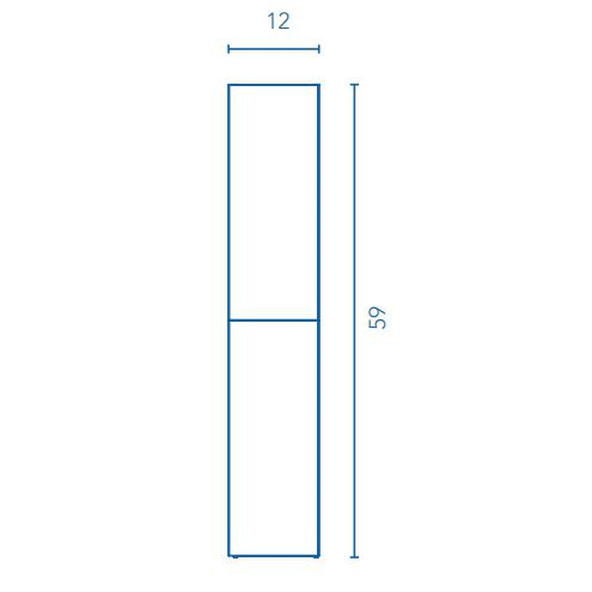 Royo Vida 12" x 59" Nature Gray Column With 2 Doors & Adjustable Shelves