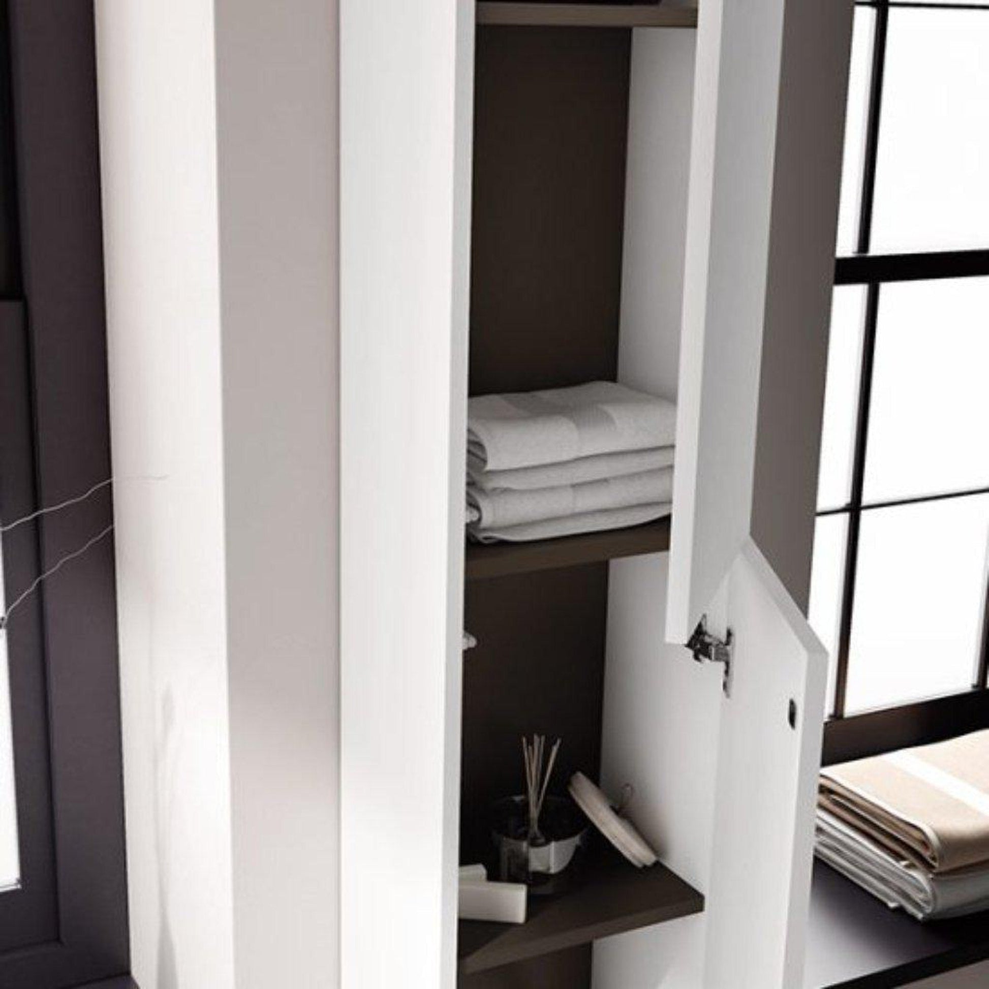 Royo Vida 12" x 59" White Column With 2 Doors & Adjustable Shelves
