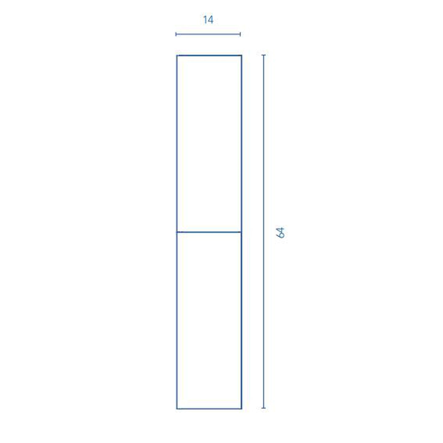 Royo Vida+ 14" x 64" Matt White Column With 2 Doors & Adjustable Shelves