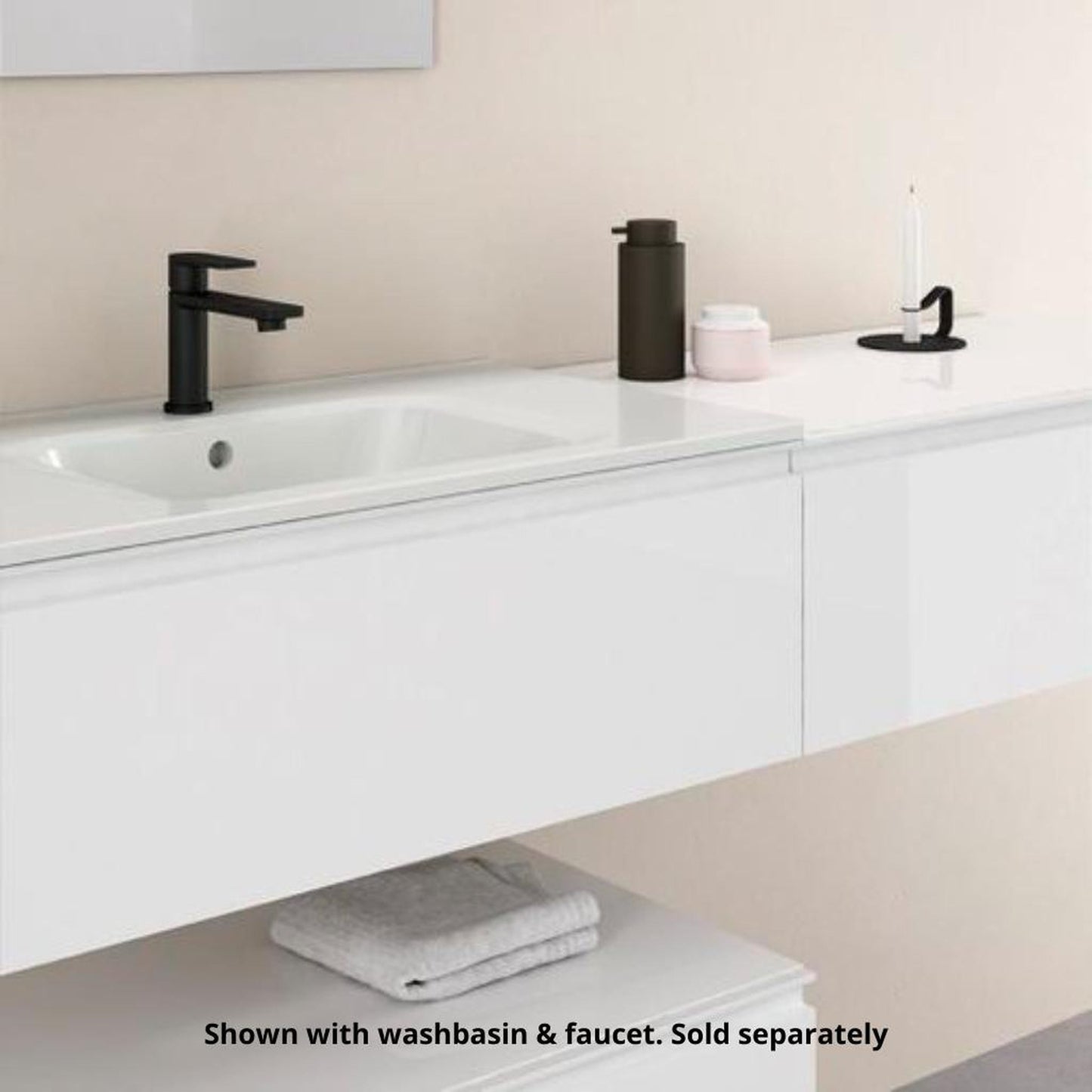 Royo Vida 24" x 18" White Modern Wall-mounted Vanity With 1 Drawer