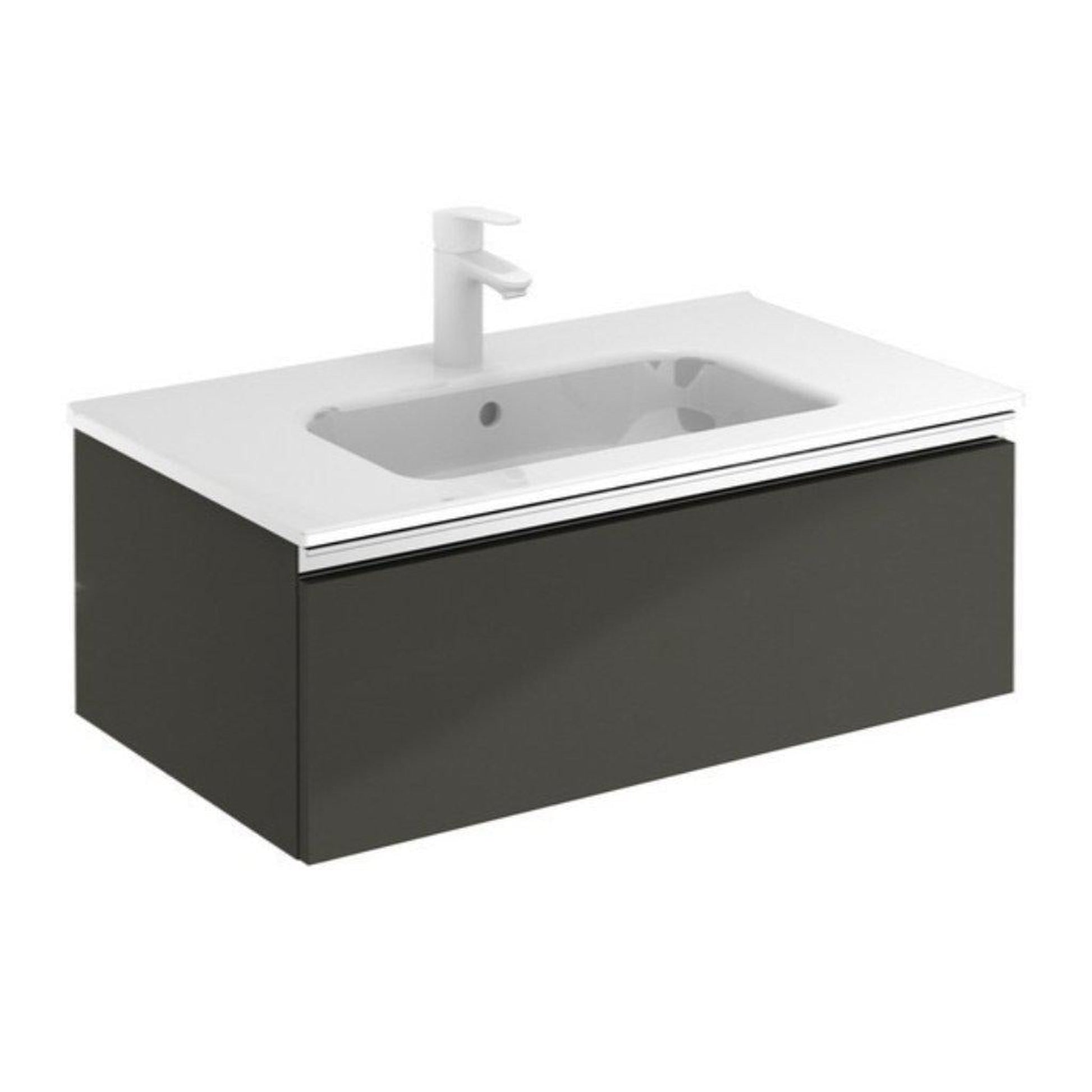 Royo Vida 32" x 18" Anthracite Modern Wall-mounted Vanity With 1 Drawer