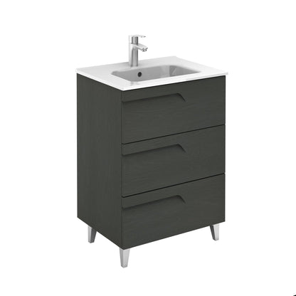 Royo Vitale 24" x 18" Nature Gray Modern Freestanding Vanity With 3 Drawers