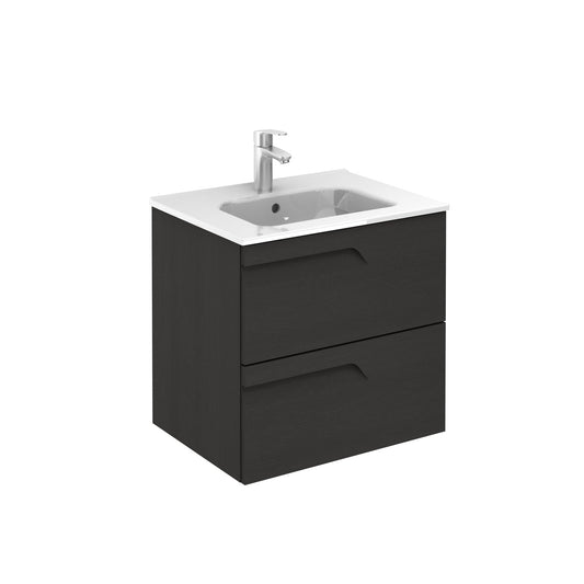 Royo Vitale 24" x 18" Nature Gray Modern Wall-mounted Vanity With 2 Drawers