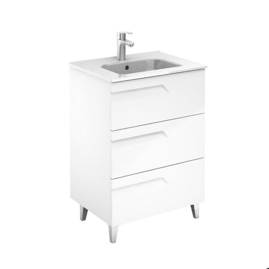 Royo Vitale 24" x 18" White Modern Freestanding Vanity With 3 Drawers