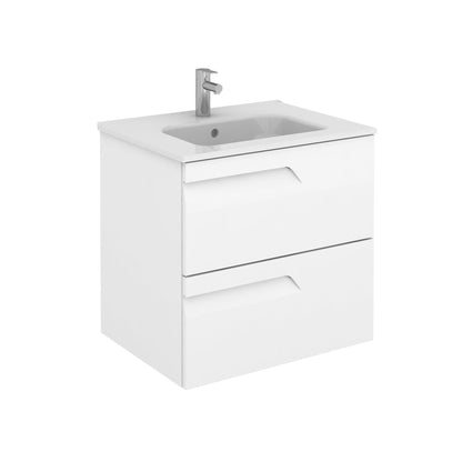 Royo Vitale 24" x 18" White Modern Wall-mounted Vanity With 2 Drawers