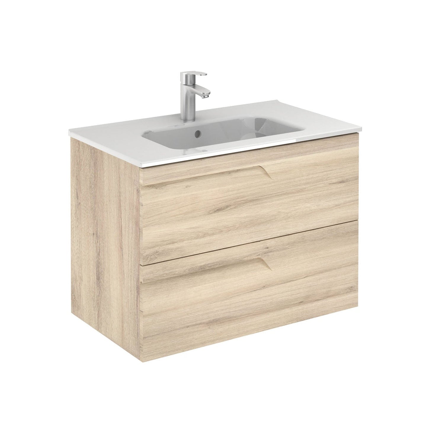 Royo Vitale 32" x 18" Nature Beige Modern Wall-mounted Vanity With 2 Drawers