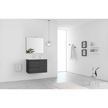 Royo Vitale 32" x 18" Nature Gray Modern Wall-mounted Vanity With 2 Drawers
