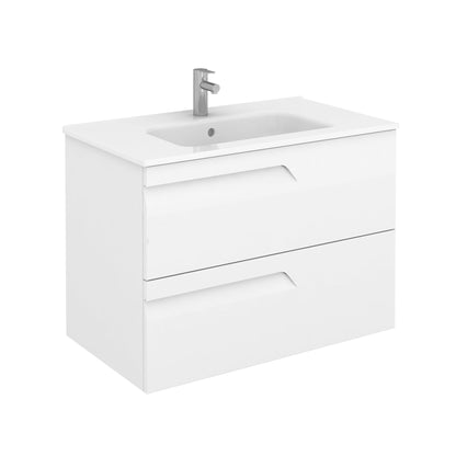 Royo Vitale 32" x 18" White Modern Wall-mounted Vanity With 2 Drawers