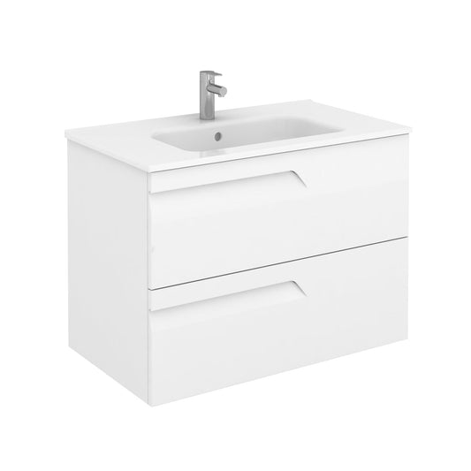 Royo Vitale 32" x 18" White Modern Wall-mounted Vanity With 2 Drawers