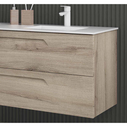Royo Vitale 40" x 18" Nature Beige Modern Wall-mounted Vanity With 2 Drawers