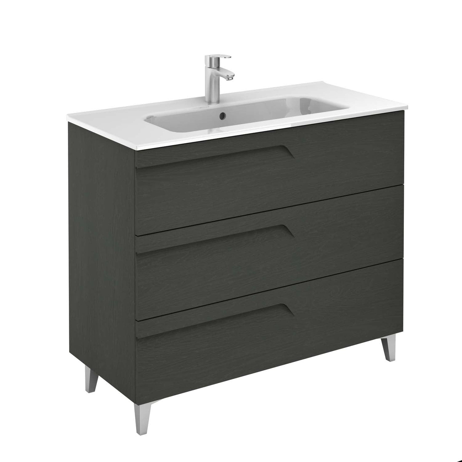 Royo Vitale 40" x 18" Nature Gray Modern Freestanding Vanity With 3 Drawers