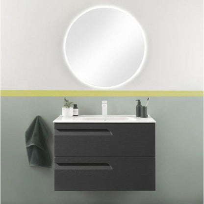Royo Vitale 40" x 18" Nature Gray Modern Wall-mounted Vanity With 2 Drawers