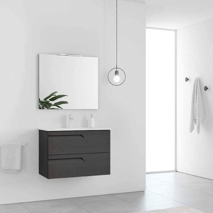 Royo Vitale 40" x 18" Nature Gray Modern Wall-mounted Vanity With 2 Drawers