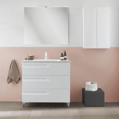 Royo Vitale 40" x 18" White Modern Freestanding Vanity With 3 Drawers