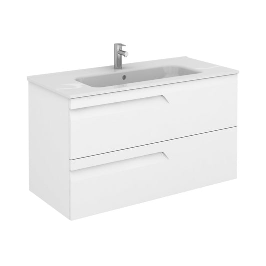 Royo Vitale 40" x 18" White Modern Wall-mounted Vanity With 2 Drawers