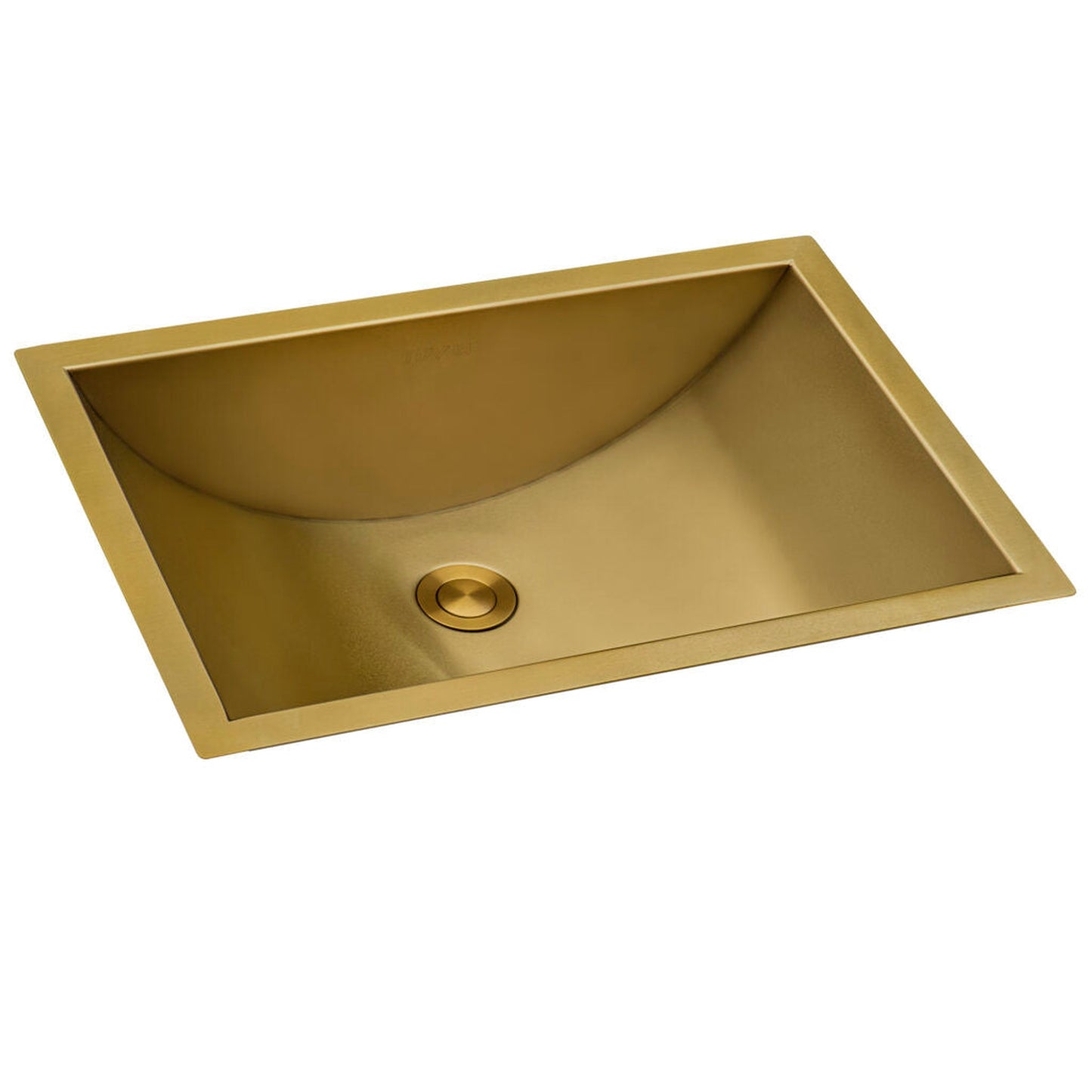 Ruvati Ariaso 16” x 11” Brushed Gold Polished Brass Rectangular Undermount Bathroom Sink