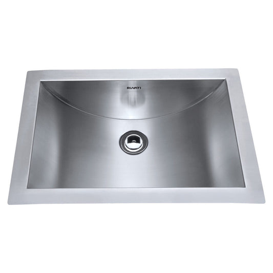 Ruvati Ariaso 16” x 11” Brushed Stainless Steel Rectangular Undermount Bathroom Sink