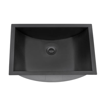 Ruvati Ariaso 16” x 11” Gunmetal Black Stainless Steel Rectangular Undermount Bathroom Sink