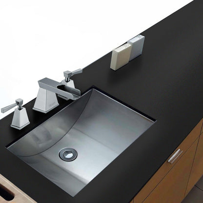 Ruvati Ariaso 18” x 12” Brushed Stainless Steel Rectangular Undermount Bathroom Sink