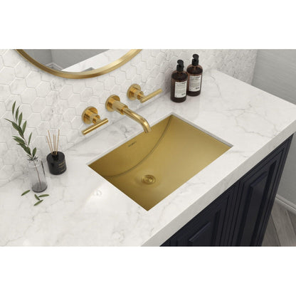 Ruvati Ariaso 18” x 12” Brushed Gold Polished Brass Undermount Bathroom Sink