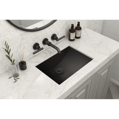 Ruvati Ariaso 18” x 12” Gunmetal Black Stainless Steel Rectangular Undermount Bathroom Sink