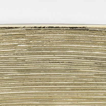 Ruvati Pietra 20" x 16" White Porcelain Ceramic Bathroom Vessel Sink With Gold Decorative Art Above Vanity Counter White Ceramic