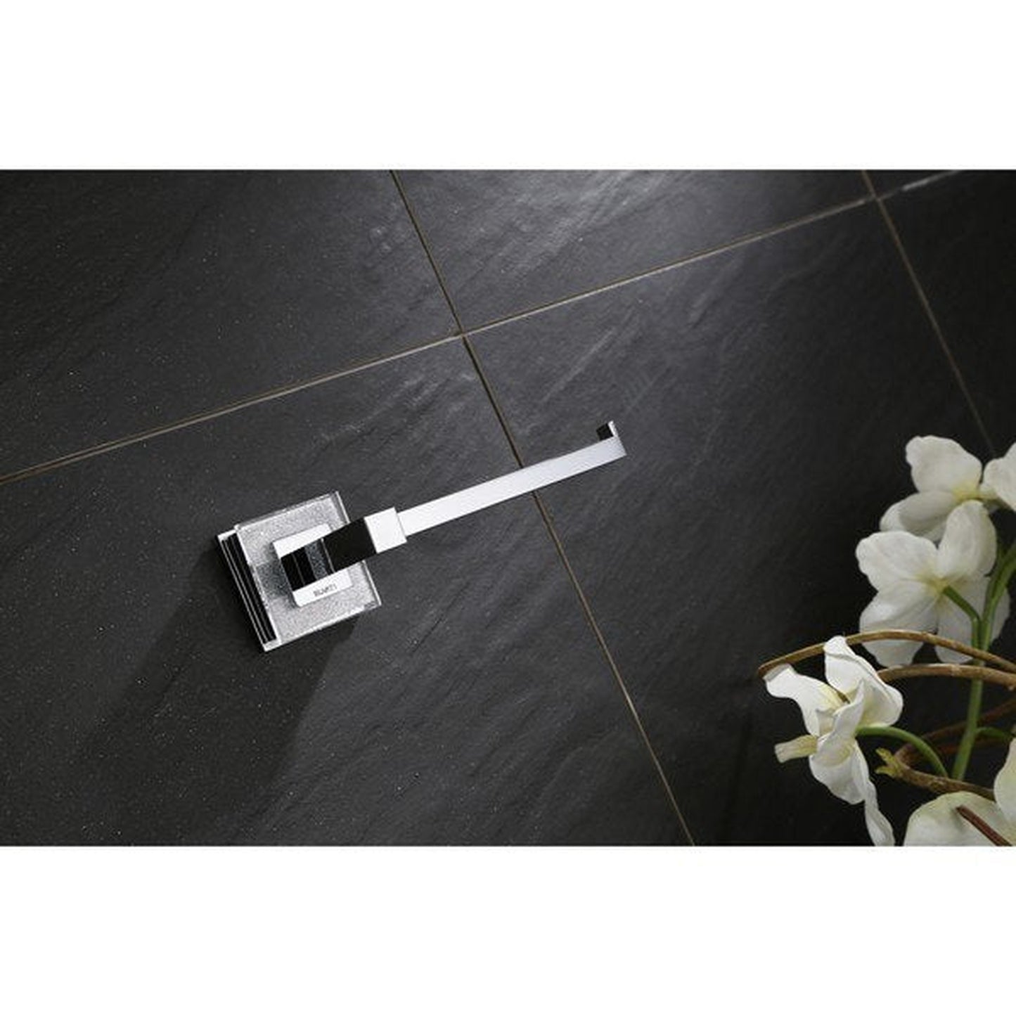 Ruvati Valencia 6" Crystal and Chrome Toilet Paper Holder Bathroom Accessory