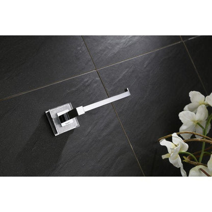 Ruvati Valencia 6" Crystal and Chrome Toilet Paper Holder Bathroom Accessory