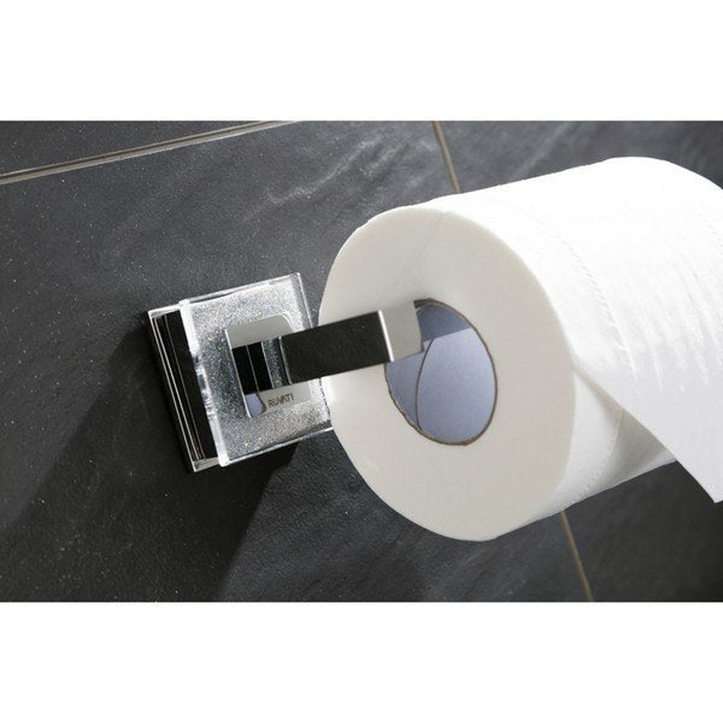 Ruvati Valencia 6" Crystal and Chrome Toilet Paper Holder Bathroom Accessory