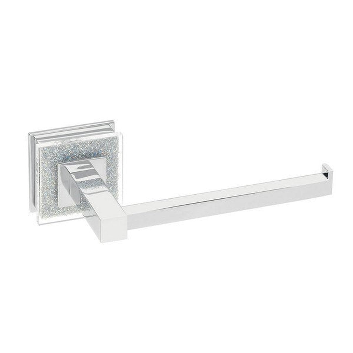 Ruvati Valencia 6" Crystal and Chrome Toilet Paper Holder Bathroom Accessory