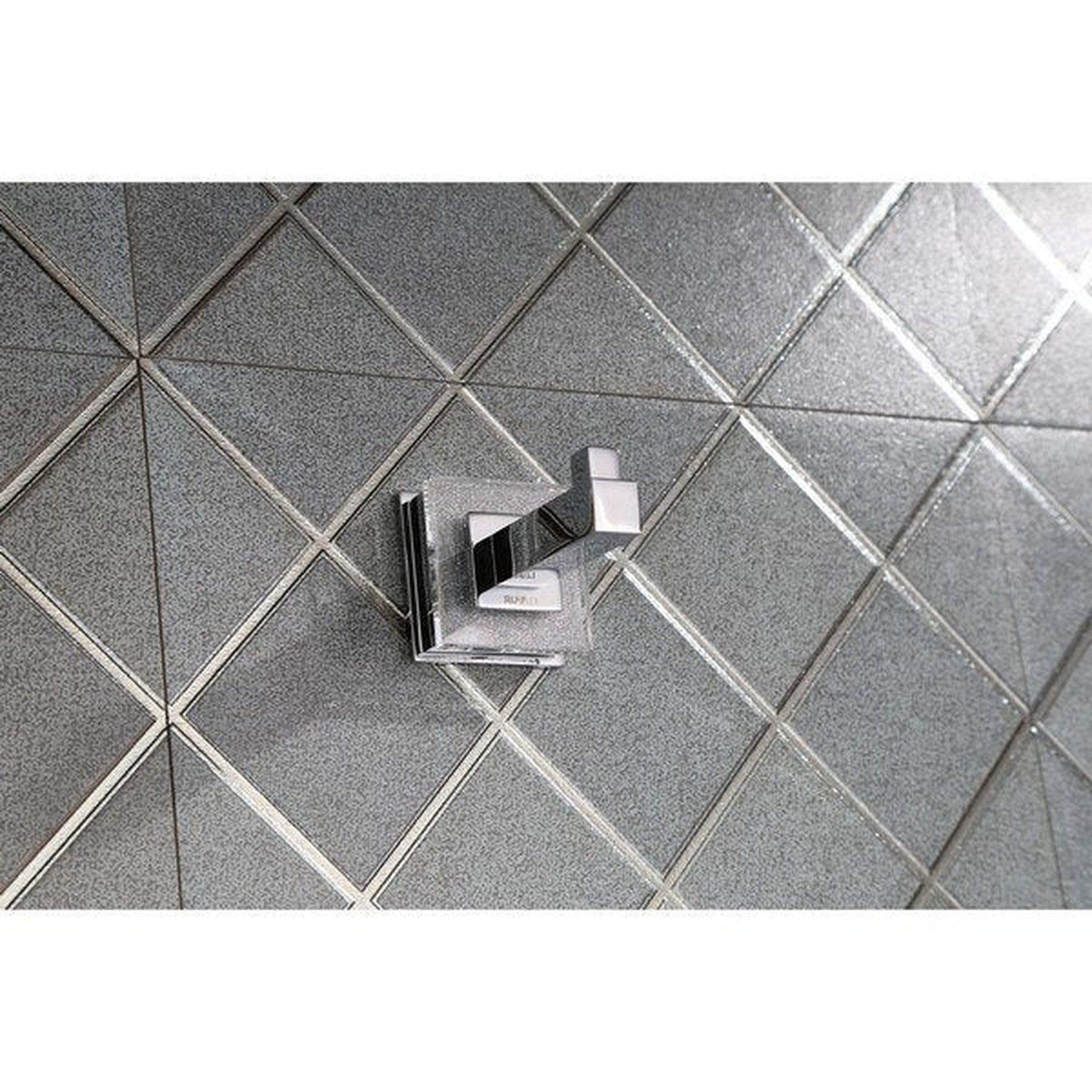 Ruvati Valencia Crystal and Chrome Robe Hook Bathroom Accessory