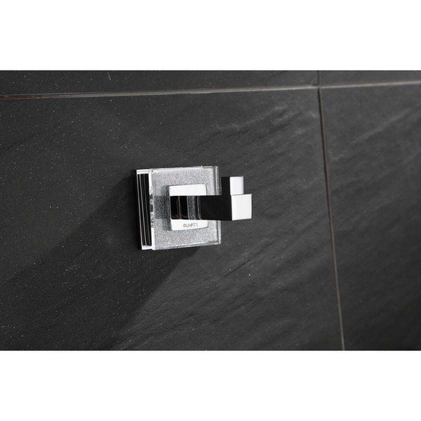 Ruvati Valencia Crystal and Chrome Robe Hook Bathroom Accessory