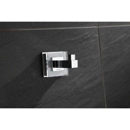 Ruvati Valencia Crystal and Chrome Robe Hook Bathroom Accessory