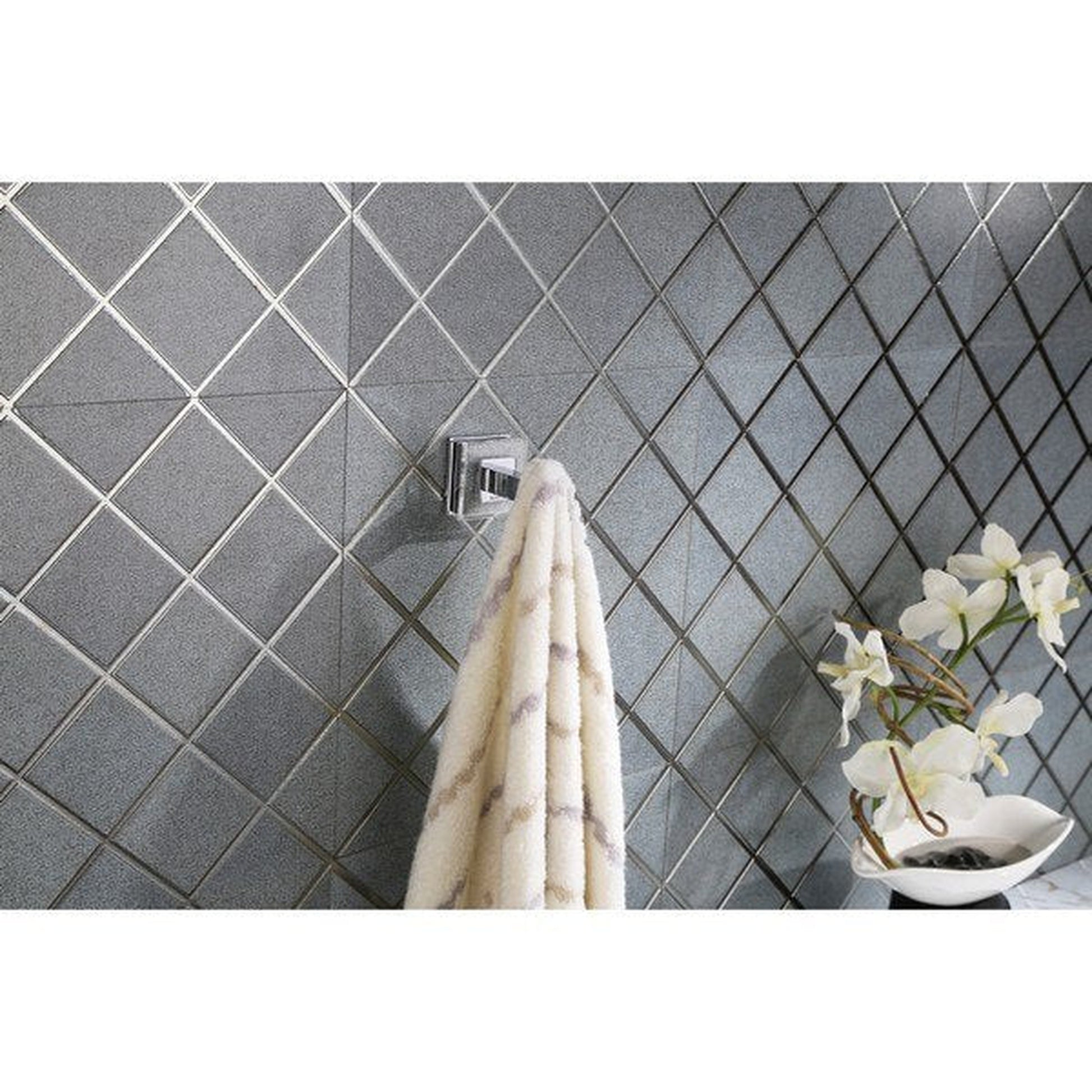 Ruvati Valencia Crystal and Chrome Robe Hook Bathroom Accessory