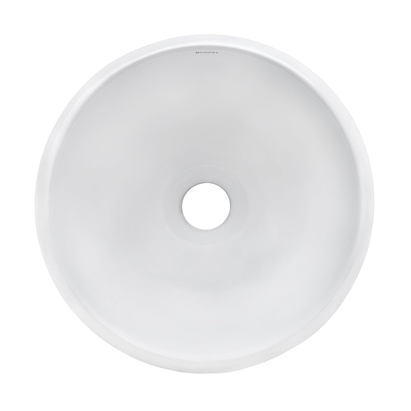 Ruvati Vista 12” x 12” Round White Circular Above Counter Porcelain Ceramic Bathroom Vessel Sink