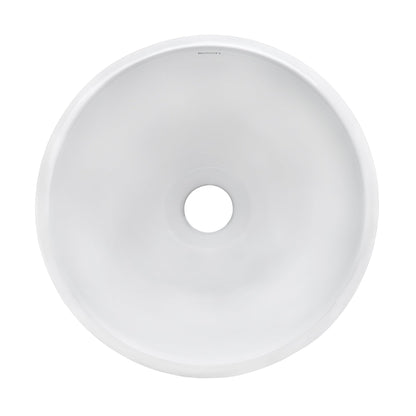 Ruvati Vista 12” x 12” Round White Circular Above Counter Porcelain Ceramic Bathroom Vessel Sink