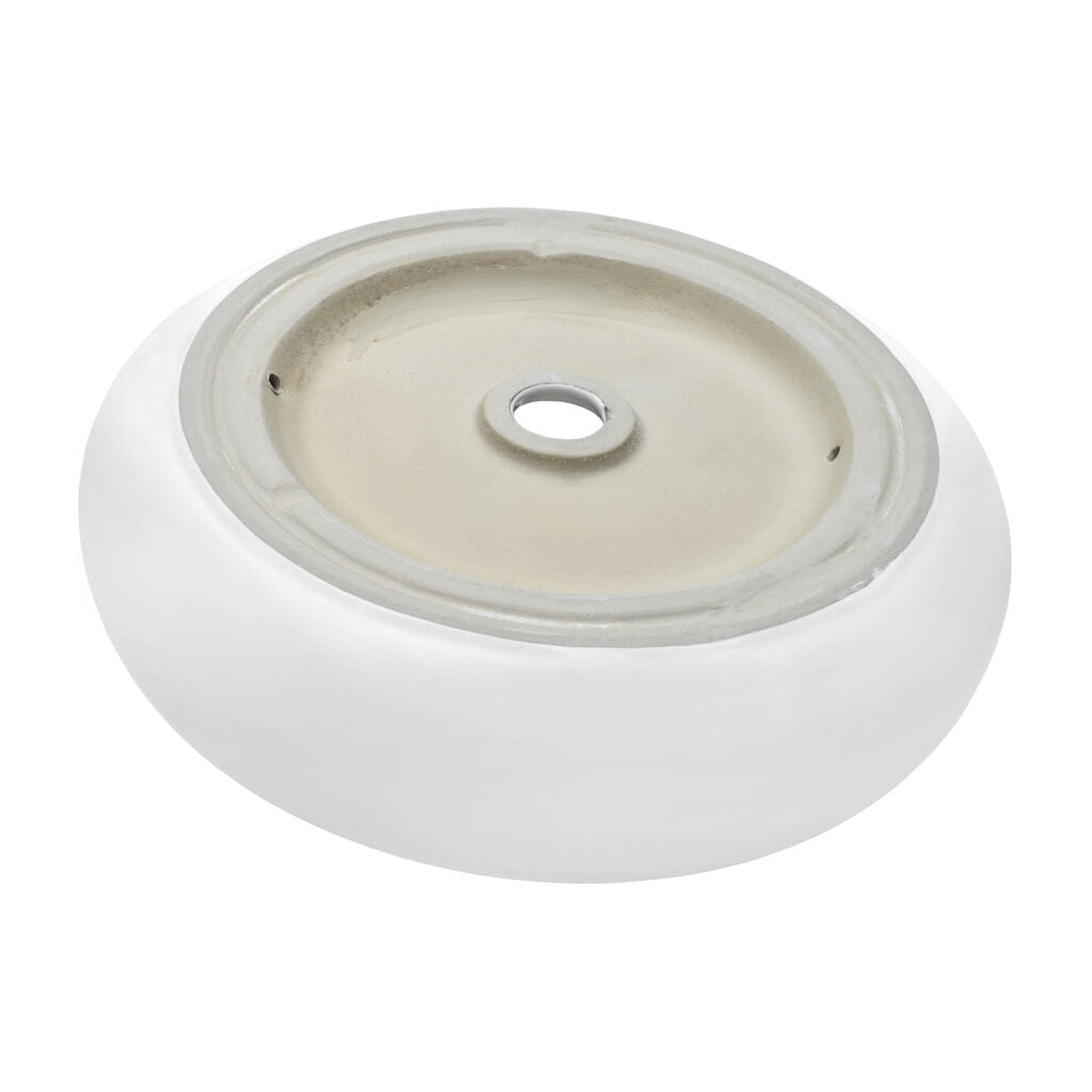 Ruvati Vista 12” x 12” Round White Circular Above Counter Porcelain Ceramic Bathroom Vessel Sink
